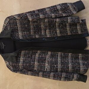 BRAND NEW CENTRAL PARK WEST NEW YORK TWEED BLAZER JACKET Oversized Shirt SZ S